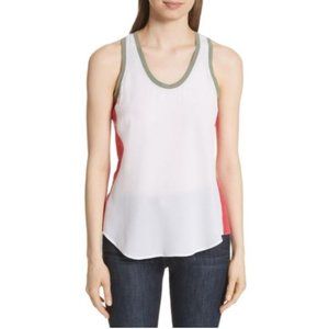 Equipment White Mel Colorblock Silk Tank Blouse XS